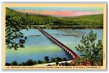 Harrisburg Pennsylvania Postcard Bird's Eye View Of Rockville Bridge Stone c1940 picture