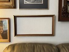 Vintage 1950s Mid Century Wood Picture Frame Gold Runners Deep Concave Minimal picture