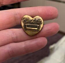 Carhartt's Heart Shaped Brass Trolley Car Uniform Button 0.87x0.78” 22mm Detroit picture