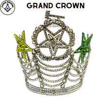OES Grand Worthy OES Big Size Crown Rare Style Silver Tone Adjustable With Case picture