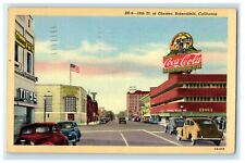 1944 View Of St. At Chester Cars Coca Cola Bakersfield California CA Postcard picture