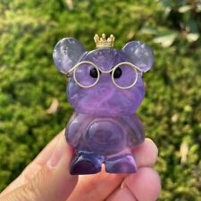 Natural lovely fluorite bear carved crystal gift picture