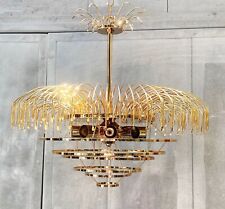 NIB: Made in Italy in 1992 Gold plated MURANO CHANDELIER FRAME ONLY. DIY Fixture picture