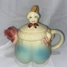 Vtg Shawnee Pottery Tom The Pipers Son Teapot w Lid Colorful USA 1940 Pig picture