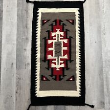 VTG Navajo Rug Pictorial Beetle Red/Grey Wool Native American Weaving Textile picture