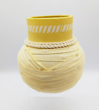 Vintage Emilio Robba Yellow Fabric Wrapped Vase 1980s picture