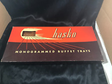 Set of 4 Vintage Haskelite HASKO Monogrammed Buffet Trays L S Y picture