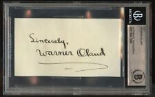 Warner Oland d1938 signed autograph 2x4 cut Swedish-American Actor BAS Slabbed picture