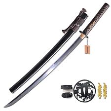 Katana Sword Clay Tempered T10 Steel Unkubi Zukurai Blade Razor Sharp Real Hamon picture