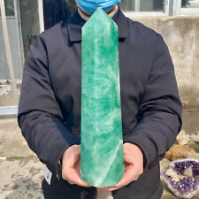 8.2LB Natural beautiful green fluorite calcite crystal ore specimen healing picture