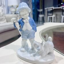 Vintage Gerold Porzellan Boy W/ Dog Porcelain Figurine #5486 Bavaria W Germany picture