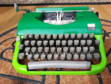 vintage portable typewriter double green working with case picture