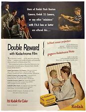 Magazine Ad Vintage 1949 Kodak Kodachrome 35mm Slide Transparency Film & Cameras picture