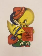 Antique Hallmark Honeycomb Valentine USA Moving Kitsch 1950s Duck picture
