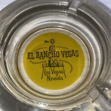 El Rancho Casino Vintage Glass Ashtray Round Clear w Weather Vane Logo Las Vegas picture