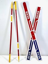 Vintage SKAN Finland Miniature Model Skis w/ Poles - Wall Art Collectible picture