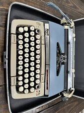 Smith Corona Classic 12 Vintage Manual Portable Typewriter with Case Blue picture