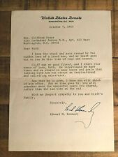 SIGNED Condolence Letter RE: Clifford Evans from Ted Kennedy (USS-Mass) 1983 picture