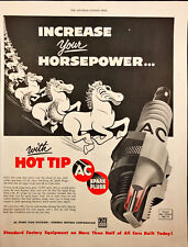 1955 GM AC Spark Plug Vintage Print Ad Flying Horses Horsepower picture