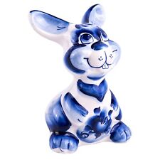 Gzhel Ceramic Rabbit Figurine Bunny Symbol 2023 Фигурка Гжель Символ Года Кролик picture