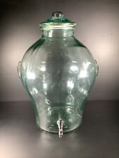 Vintage SVE 5 Gallon Green Glass Beverage Dispenser Made In Italy Estate picture