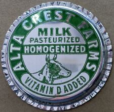 Milk Bottle Caps Vintage Set of 10 Alta Crest Dairy Farms Vitamin D Cow NOS picture
