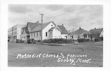 H18/ Scobey Montana RPPC Postcard c50s Methodist Church and Parsonage picture