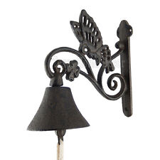 Butterfly Dinner Bell Cast Iron Wall Mounted Antique Style Rustic Finish  picture