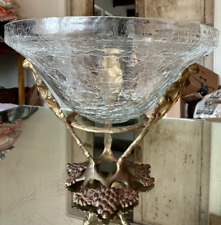 Decorative Crackle Glass Bowl Brass Stand India  8 