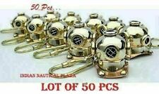 Lot Of 50 PCs Solid Brass Polish Mini Diving Helmet Key Chain Key Ring Gift Item picture