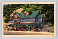 Cherokee NC- North Carolina, Qualla Park Shop, Antique, Vintage Postcard picture