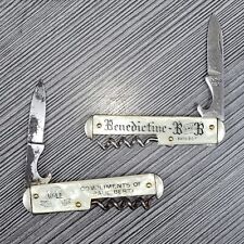 2 vintage julius wiles picket knife benedictine R and R mop pocketknife lot wine picture
