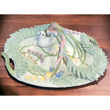 Fitz and Floyd Classics FLORAL, DRAGONFLY, AND BABY SWAN 3D PLATTER picture