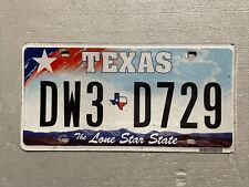 VINTAGE TEXAS LICENSE PLATE THE LONE STAR STATE RED/WHITE/BLUE DW3-D729 COOL😎 picture