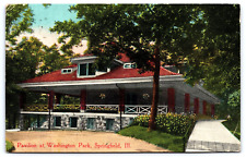 Original Vintage Antique Postcard Washington Park Pavilion Springfield Illinois picture
