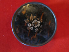 Antique French Hand Decorated Drageé Box w/ Floral Decoration  picture