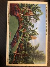 Vintage Linen Postcard A Beautiful Vista Bayfront Miami Florida. Unposted c1940s picture
