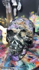 Rare Russian charoite skull carving vibrant crystal for your collection or altar picture