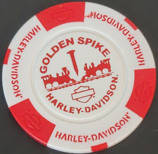 GOLDEN SPIKE HD - UTAH (White/Red) Harley Davidson Poker Chip picture