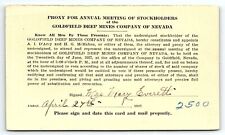 1927 GOLDFIELD DEEP MINES OF NEVADA JUNE MEETING STOCKHOLDERS POSTCARD P1916 picture