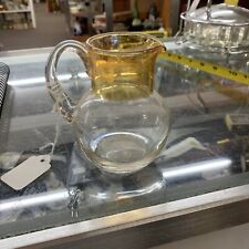 Vintage Clear Glass Pitcher Top Gold Trim, Bottom Clear  “dd” picture