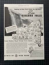 Vintage 1939 New York State Travel, Niagara Falls Print Ad picture