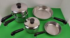 VINTAGE Revere Ware Copper Bottom Cookware Set Lot Of Seven (7) Pieces USA picture