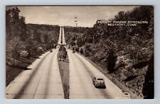 Westport CT-Connecticut, Merritt Parkway Approaching, Vintage c1952 Postcard picture