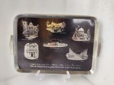 Vintage Jordan Arab Silver plate Worsted Mills special commemorative tray plate picture