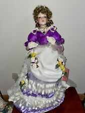 Vintage PARADISE GALLERIES Purple Amethyst Dress Porcelain Girl Figurine 17” picture