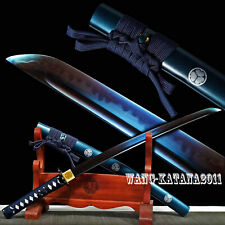Tokugawa Wakizashi Blue Clay Tempered T10 Steel Japanese Samurai Sharp Sword picture