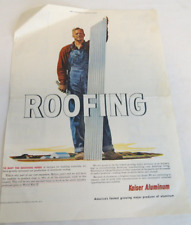 Kaiser Aluminum Roofing Advertising Print Ad 1950's Vintage Farmer Building picture