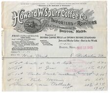 1905 Howard Spurr Co. Imported Coffee Roasters Billhead, Horse Vignette - Boston picture