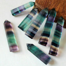 5PCS Natural Colorful Fluorite quartz crystal obelisk wand point healing 50g+ picture